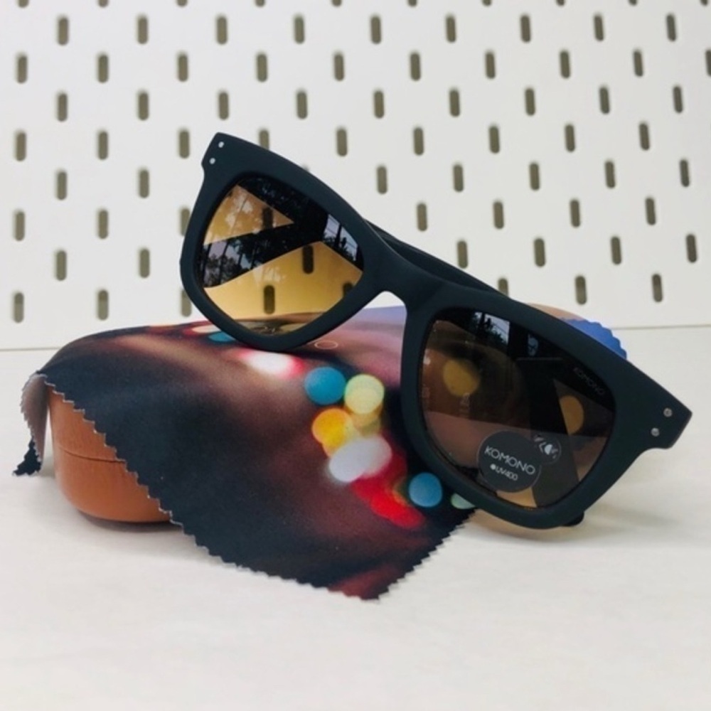 Komono Sunglasses Matte Black - Brown Gradient Lenses | Unisex Allen Rubber - Picture 3 of 14